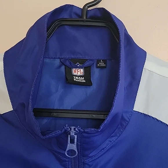 New York Giants Reebok SI NFL Blue Windbreaker Jacket Men's Large - Picture 7 of 13